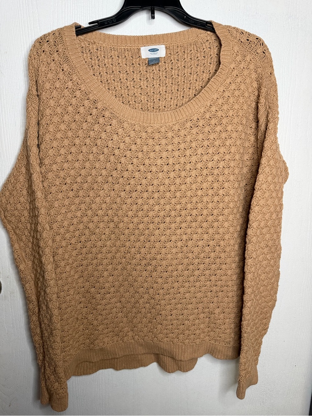 Old Navy Camel Scoop Neck Chunky Knit Sweater